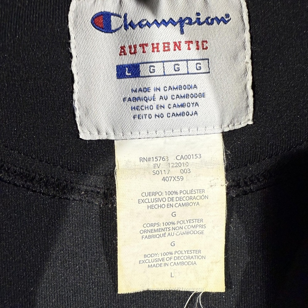 Champion Jacket Mens Large Black Full Zip Track 1919 Big C Logo Athletic - Picture 2 of 7